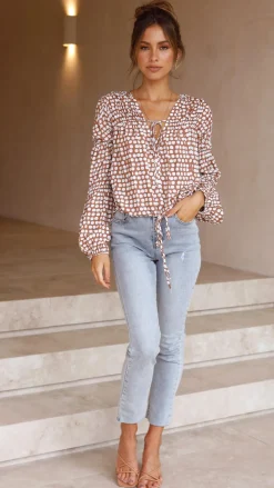 Pink Diamond Tops^Orane Top - Brown Spot