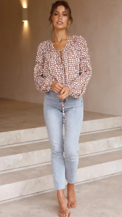 Pink Diamond Tops^Orane Top - Brown Spot