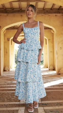 LILYWHYT Dresses|Maxi^Page Maxi Dress - Blue Floral
