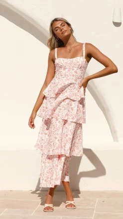 LILYWHYT Dresses|Maxi^Page Maxi Dress - Peach Floral