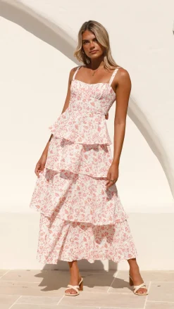 LILYWHYT Dresses|Maxi^Page Maxi Dress - Peach Floral