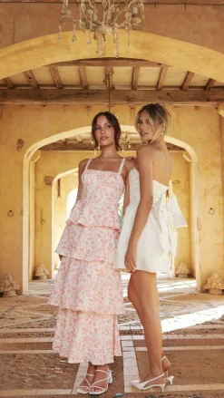 LILYWHYT Dresses|Maxi^Page Maxi Dress - Peach Floral