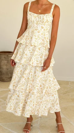 LILYWHYT Sale Dresses^Page Maxi Dress - Yellow Floral