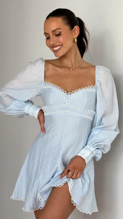 Main St Sale Dresses^Palmer Long Sleeve Mini Dress - Blue