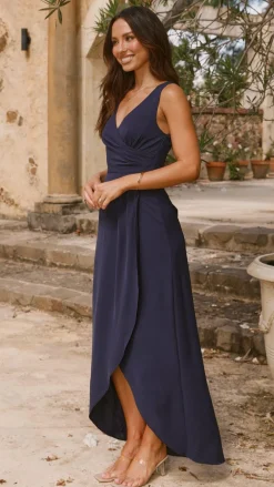 LILYWHYT Mi Amore|Dresses^Pamela V Neck Maxi Dress - Navy