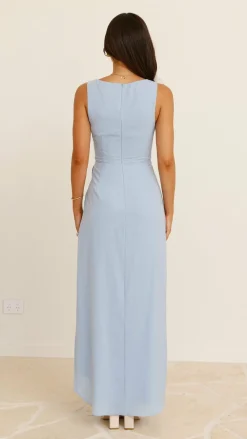 LILYWHYT Mi Amore|Dresses^Pamela V Neck Maxi Dress - Blue