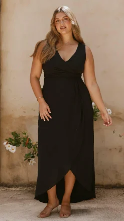 LILYWHYT Mi Amore|Dresses^Pamela V Neck Maxi Dress - Black