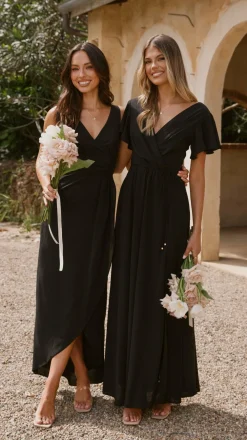 LILYWHYT Mi Amore|Dresses^Pamela V Neck Maxi Dress - Black