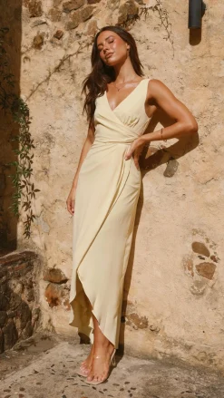 LILYWHYT Mi Amore|Dresses^Pamela V Neck Maxi Dress - Yellow