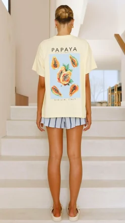 By Frankie Sets|Bottoms^Papaya Top and Shorts Set - Yellow/Blue