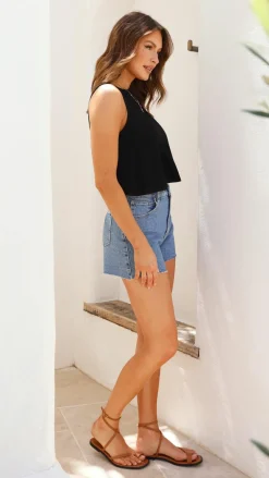 Desire Tops^Persephone Crop Top - Black
