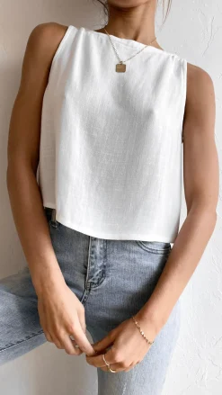 Desire Tops^Persephone Crop Top - White