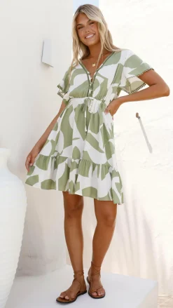 Miracle Fashion Dresses|Mini^Poppi Mini Dress - Sage Print