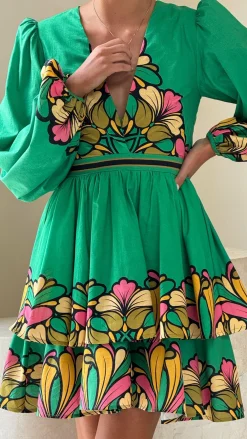 Bubblegum Dresses|Mini^Portugal Long Sleeve Mini Dress - Apple