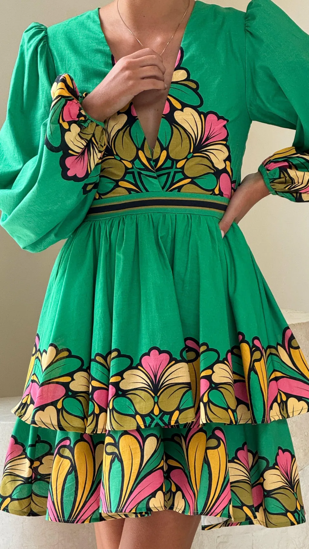 Bubblegum Dresses|Mini^Portugal Long Sleeve Mini Dress - Apple