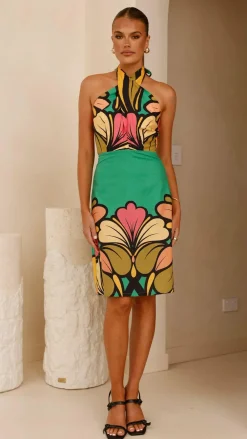 Bubblegum Dresses|Mini^Portugal Twist Halter Mini Dress - Apple