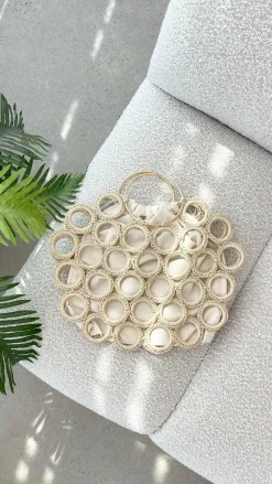 Adorne Bags^Posie Crochet Rings Bag - Natural