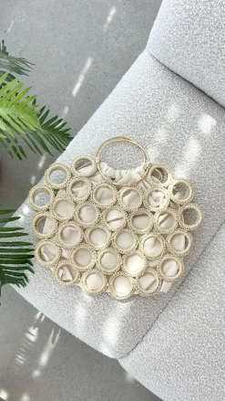 Adorne Bags^Posie Crochet Rings Bag - Natural
