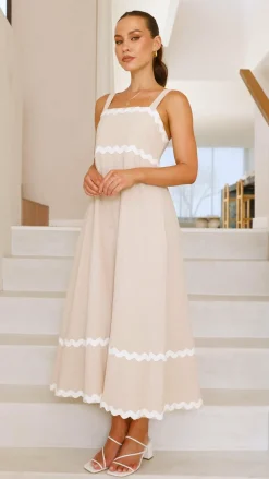 Miracle Fashion Dresses|Maxi^Raelynn Midi Dress - Beige/White
