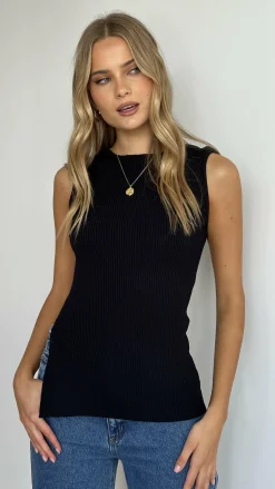 Fashion Allied Knit Tops|Knitwear^Rafee Top - Black