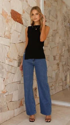Fashion Allied Knit Tops|Knitwear^Rafee Top - Black
