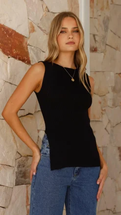Fashion Allied Knit Tops|Knitwear^Rafee Top - Black