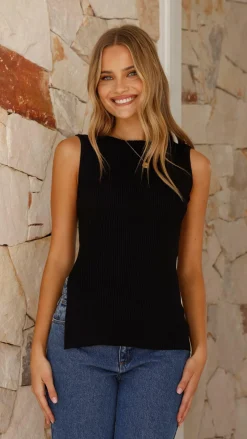 Fashion Allied Knit Tops|Knitwear^Rafee Top - Black