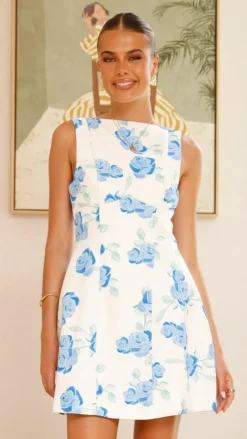 SASHA (BNE) Sale Dresses^Rafiki Mini Dress - Baby Blue Floral