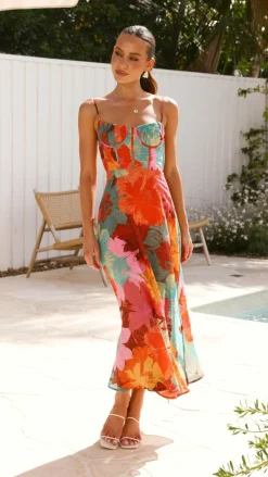 SASHA (BNE) Dresses|Maxi^Rahima Maxi Dress - Orange Floral