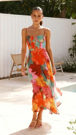 SASHA (BNE) Dresses|Maxi^Rahima Maxi Dress - Orange Floral