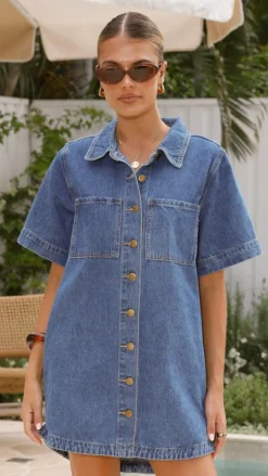 By Frankie Denim Dress Edit|The Denim Edit^Rayna Denim Mini Dress - Dark Denim