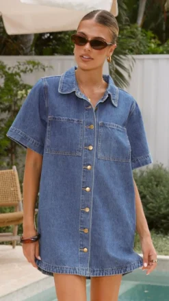 By Frankie Denim Dress Edit|The Denim Edit^Rayna Denim Mini Dress - Dark Denim
