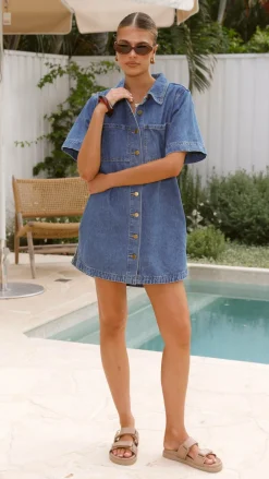 By Frankie Denim Dress Edit|The Denim Edit^Rayna Denim Mini Dress - Dark Denim