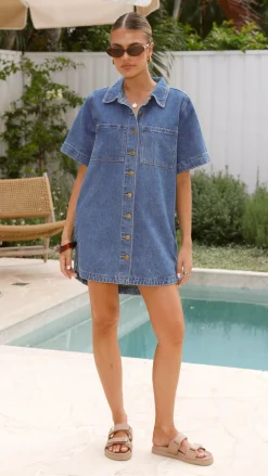 By Frankie Denim Dress Edit|The Denim Edit^Rayna Denim Mini Dress - Dark Denim