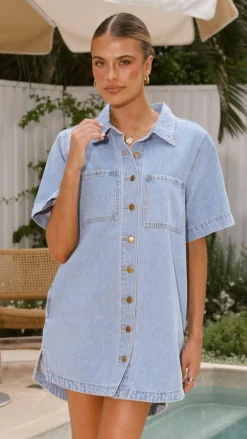 By Frankie Denim Dress Edit|The Denim Edit^Rayna Denim Mini Dress - Light Denim