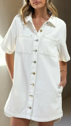 By Frankie Denim Dress Edit|The Denim Edit^Rayna Denim Mini Dress - White