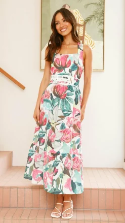Bubblegum Dresses|Event Ready Dresses^Reba Maxi Dress - Pink/Green Floral