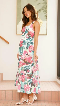 Bubblegum Dresses|Event Ready Dresses^Reba Maxi Dress - Pink/Green Floral