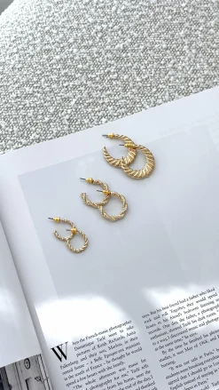 Angel Whisper Earrings|Bridesmaid^Reta Triple Pack Earrings - Gold
