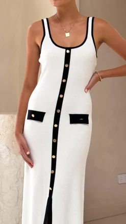 SASHA (BNE) Knit Dresses|Knitwear^Rhi Maxi Dress - White/Black