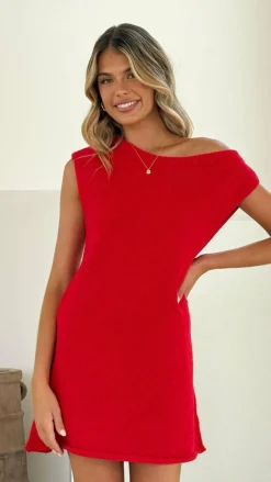 Burans Dresses|Mini^Robin Off Shoulder Mini Dress - Red