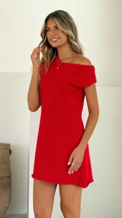 Burans Dresses|Mini^Robin Off Shoulder Mini Dress - Red
