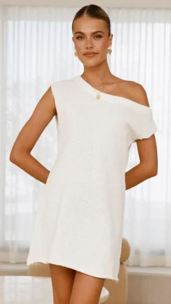 Burans Knit Dresses|Knitwear^Robin Off Shoulder Mini Dress - White