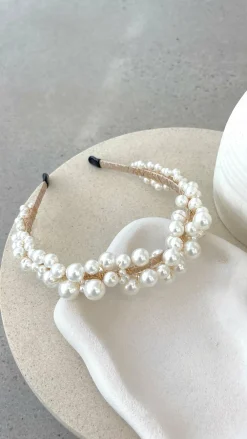 Morgan and Taylor Fascinators|Hair Accessories^Rochelle Headband - Pearl
