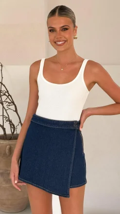Rollas The Denim Edit|Bottoms^Skort - True Rinse Denim