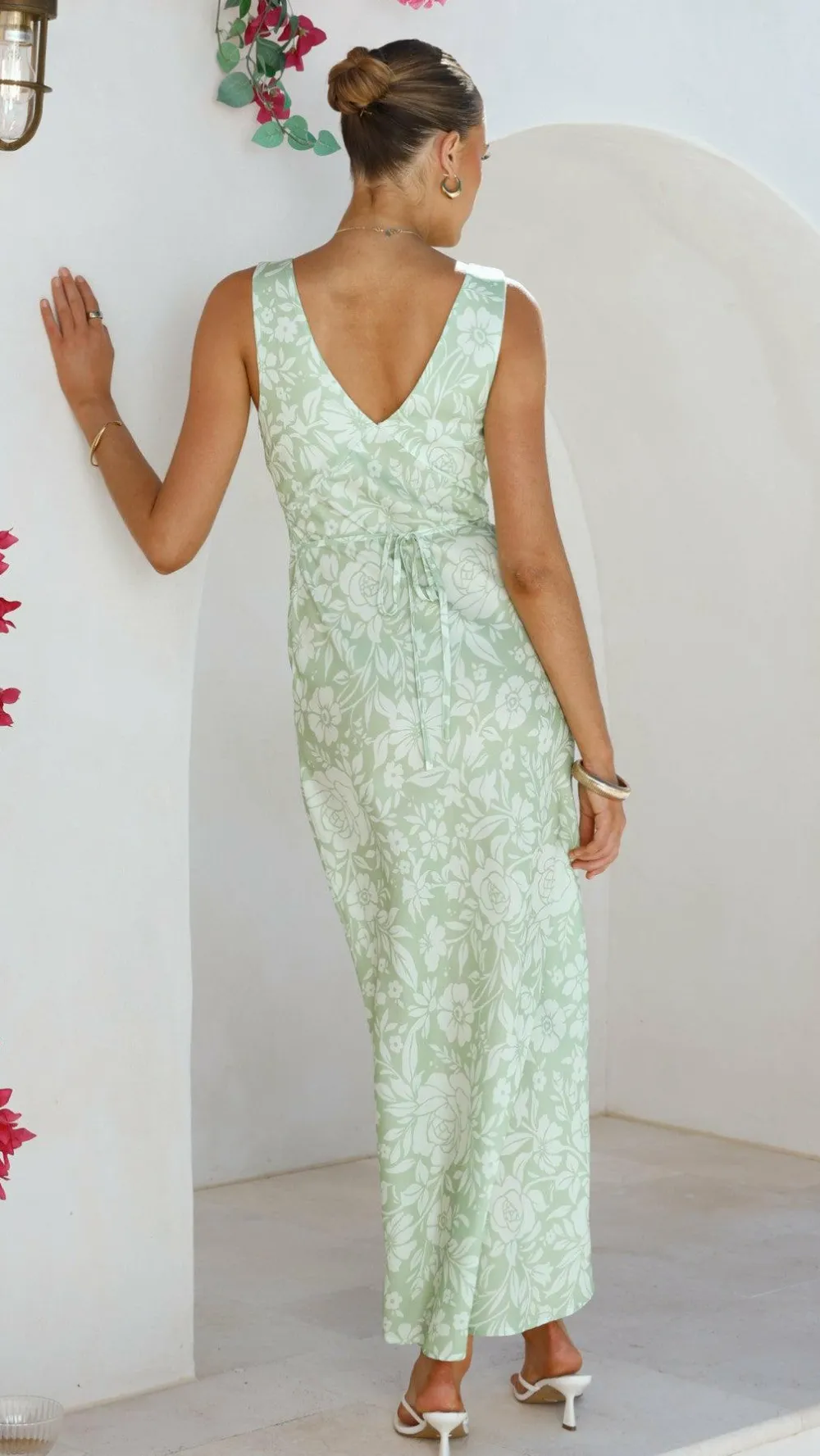 Burans Dresses|Maxi^Rubie Maxi Dress - Lime Floral