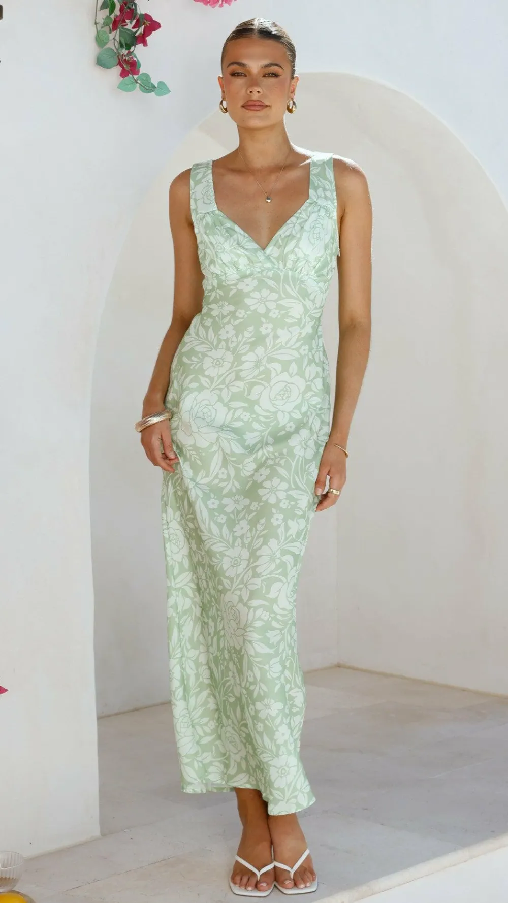 Burans Dresses|Maxi^Rubie Maxi Dress - Lime Floral