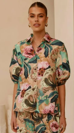 Bubblegum Sets|Tops^Sammy Button Down Shirt - Mocha Rose