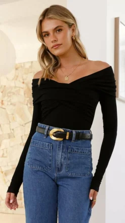 Burans Tops^Sandrine Bodysuit - Black