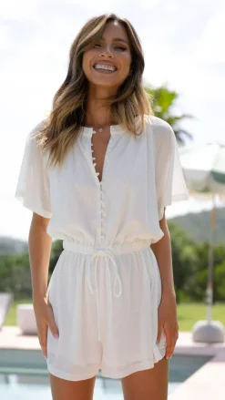 Alive Girl Playsuits^Santorini Playsuit - White